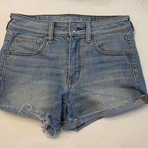 American Eagle Shorts Women's Size 4 Blue Hi-Rise Shortie  Stretch